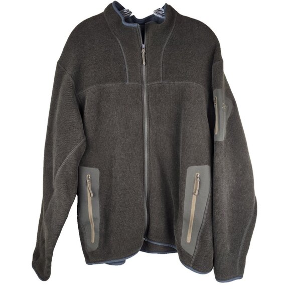 ARCTERYX Vintage Polartec Three pockets Brown Fleece Full Zip Jacket Sz XL - Picture 1 of 7